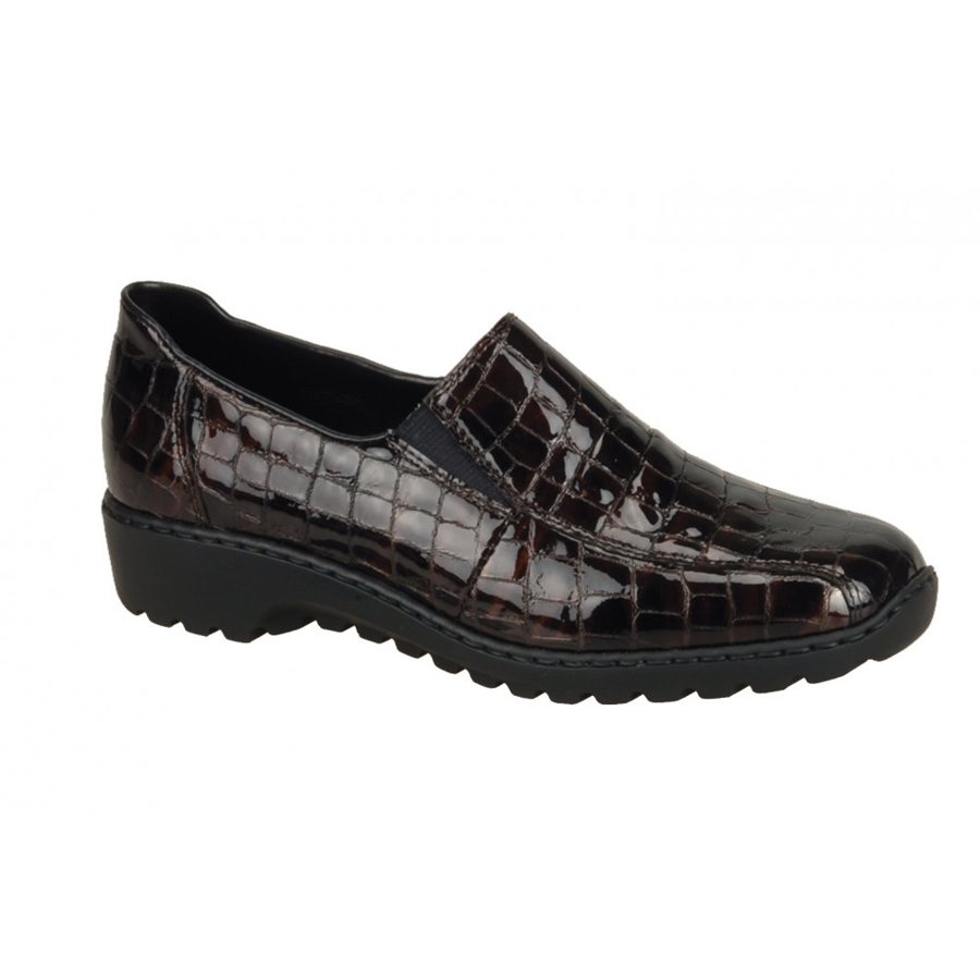 Croc-Print Slip-On Shoes